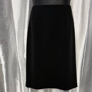 Kasper Pencil Skirt Women’s 14 Midi Black Lined Career Wear Stretch Back Zip